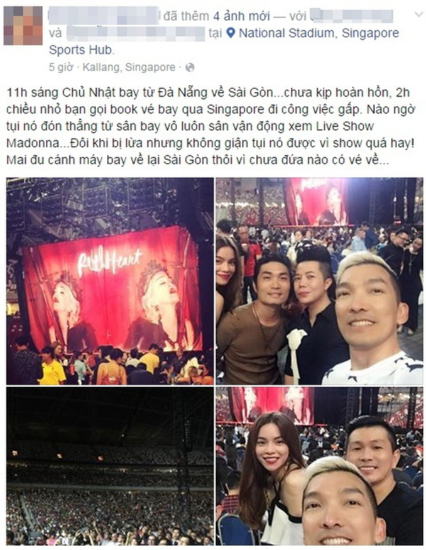 
Một người bạn của Hồ Ngọc Hà chia sẻ hình ảnh chụp cùng nữ ca sĩ tại Singapore.
