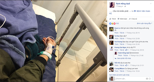 
Thời điểm bị động thai phải vào viện, Hồng Quế chia sẻ tâm trạng Cầu trời khấn phật trên Facebook.
