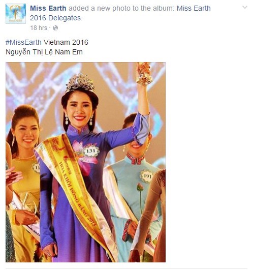 
Trang facebook của cuộc thi đăng tải hình ảnh đại diện Việt Nam. Ảnh: CMH
