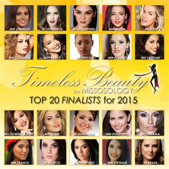 
Phạm Hương và Lan Khuê lọt vào bảng xếp hạng top 20 Timeless Beauty 2015 của Missosology.
