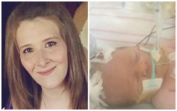 
Em bé được chào đời ngay trong khoảnh khắc sinh tử của người mẹ, cô Sarah Iler.
