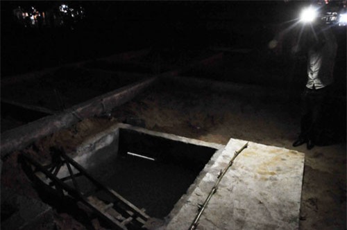 Bể nước, nơi 2 anh em cháu Lâm tử vong do đuối nước