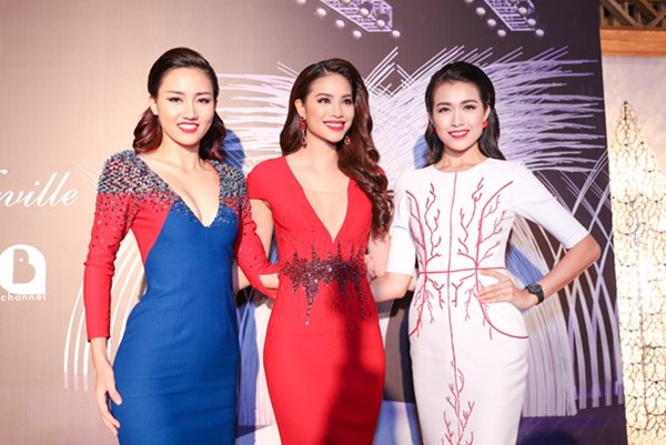 Top 3 Hoa hậu Hoàn vũ 2015 Trà My, Phạm Hương và Lệ Hằng - Ảnh: TL