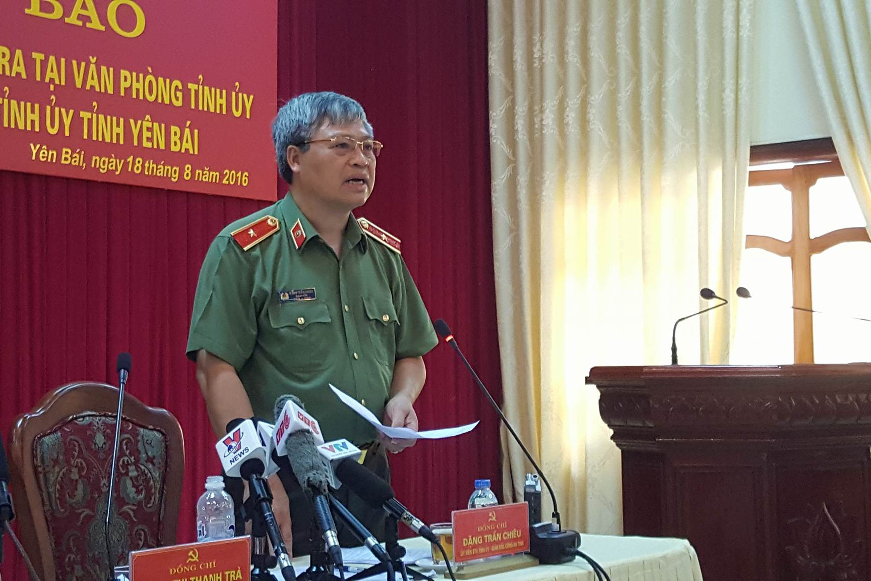 
Thiếu tướng Đặng Trần Chiêu, Giám đốc Công an tỉnh Yên Bái.

