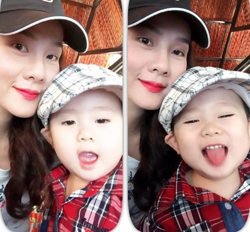 Dương Yến Ngọc khi còn được ở bên con trai.