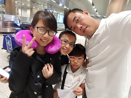 Gia đình nhỏ của Cẩm Ly và nhạc sĩ Minh Vy trong chuyến du lịch Hàn Quốc dịp Tết nguyên đán vừa qua. Ảnh: Facebook nhân vật