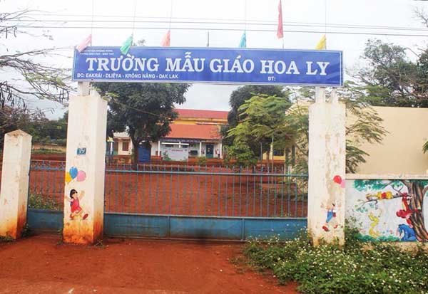 Trường Mầm non Hoa Ly nơi xảy ra vụ việc.