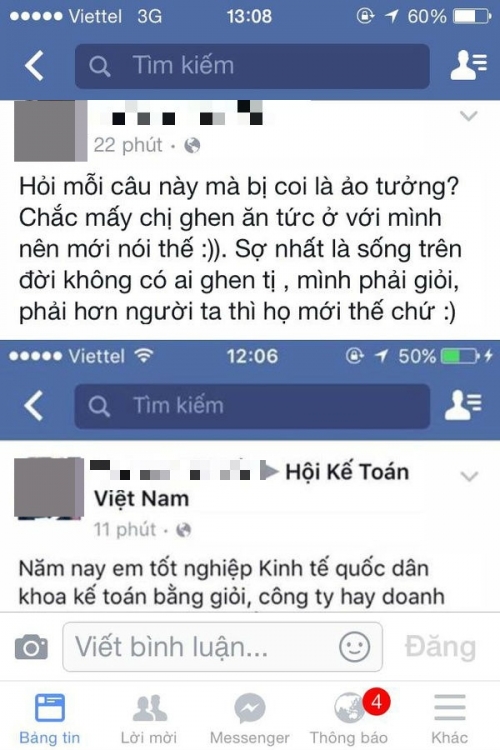 Lời thanh minh của cô gái trên facebook.