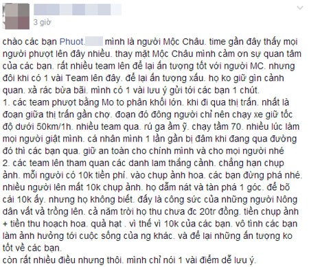 Lời nhắn nhủ của 1 thanh ni&ecirc;n tự nhận l&agrave; người d&acirc;n Mộc Ch&acirc;u tới d&acirc;n phượt.