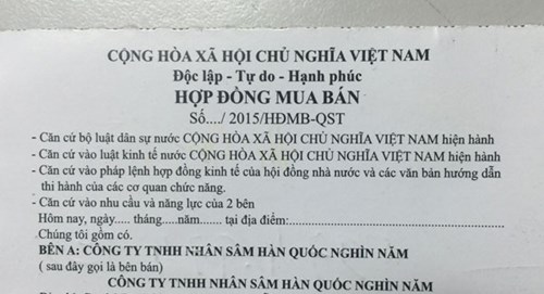 Hợp đồng mua b&aacute;n n&agrave;y quy định chi tiết c&aacute;c điều bất lợi d&agrave;nh cho người mua hồng s&acirc;m