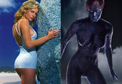 
Ngoài sự nghiệp người mẫu đình đám, Rebecca Romijn cũng thành công với màn ảnh rộng nhờ vai dị nhân Mystique trong bộ ba phim X-Men đầu tiên đóng cùng Hugh Jackman.
