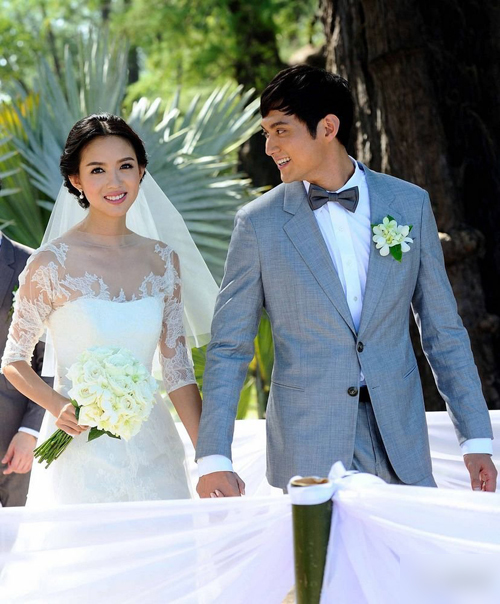 
Tử Lâm và chồng - doanh nhân Nhiếp Lỗi. Họ kết hôn năm 2013.
