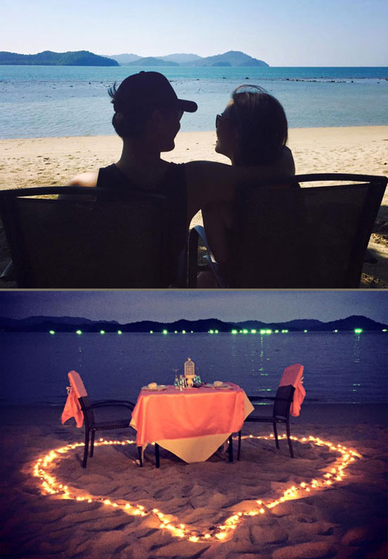 
Ngày lễ tình nhân, MC Phan Anh cùng vợ có kỳ nghỉ bí mật đến Langkawi (Malaysia) để hâm nóng tình cảm vợ chồng. Hai người còn ăn tối lãng mạn bên bờ biển, dưới ánh đèn lung linh, huyền ảo.
