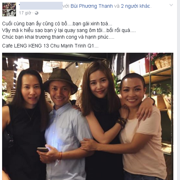 
Bạn gái của Tiến Đạt được cho là cô gái đang ôm ấp ca sĩ Phương Thanh, Milan Phạm.
