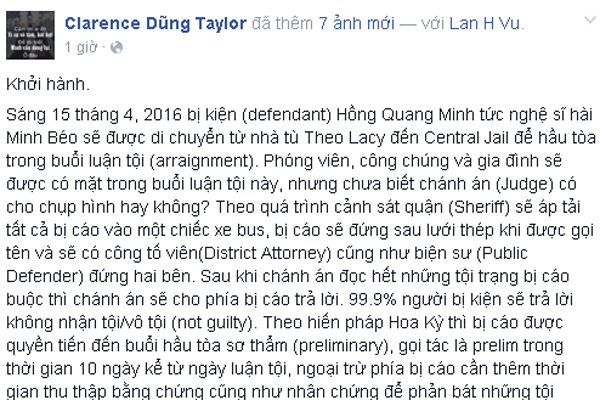 
Ông bầu hải ngoại Dũng Taylor tiếp tục quan tâm đến danh hài Minh Béo.
