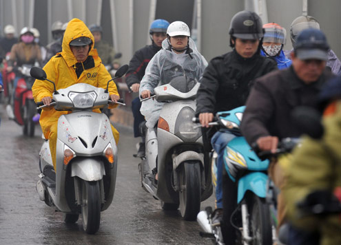 
Hà Nội và các tỉnh miền Bắc có mưa, trời rét đậm.
