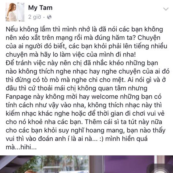Lần đầu Mỹ Tâm bức xúc khi bị chê.