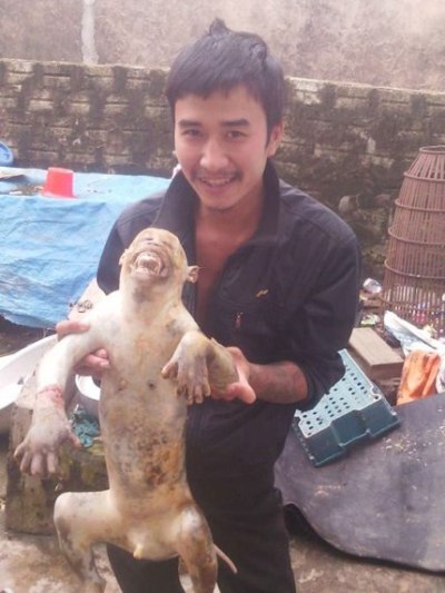 
Các hình ảnh chụp cảnh giết khỉ dã man được Cường đăng trên Facebook
