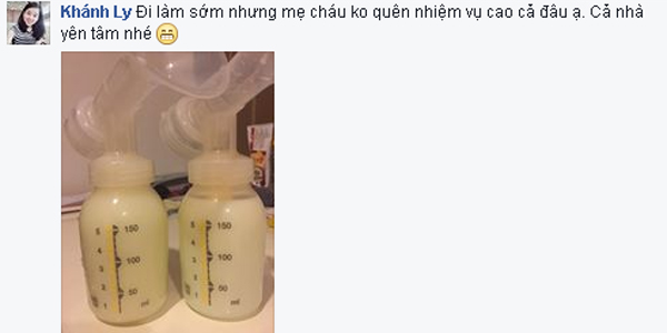 
Cũng như nhiều bà mẹ bỉm sữa khác, Khánh Ly cũng khoe thành quả bò sữa của mình.
