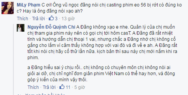 
Quỳnh Chi cũng thừa nhận rớt vai trong Vòng eo 56.
