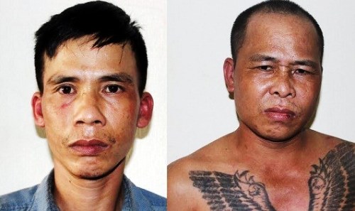Nghi can Đinh Thành Chung và Nguyễn Văn Nam. Ảnh: Công an Hải Phòng