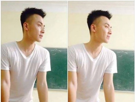 Hình ảnh thầy giáo điển trai khiến cư dân mạng đứng ngồi không yên. Ảnh chụp màn hình.