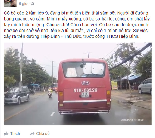 Đoạn chia sẻ vụ việc trên mạng.