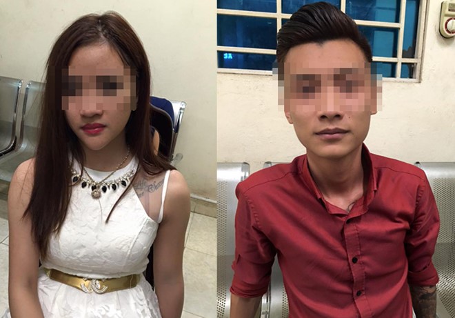 Cặp đ&ocirc;i t&agrave;ng trữ thuốc lắc bị cảnh s&aacute;t 141 ph&aacute;t gi&aacute;c. Ảnh: H.L.