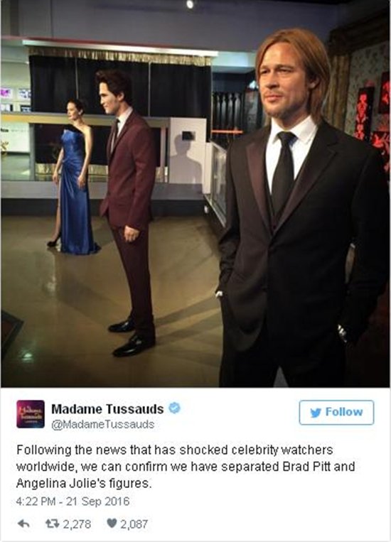 Trang Twitter chính thức của bảo tàng Madame Tussauds xác nhận thông tin