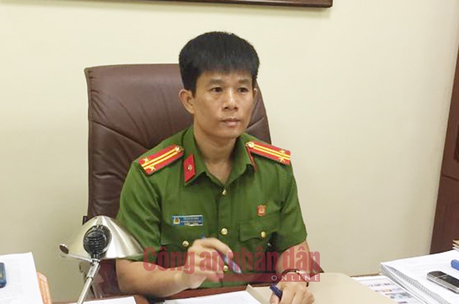 Trung tá Đỗ Xuân Bảo, Phó trưởng Phòng PC45 Công an TP Hải Phòng.