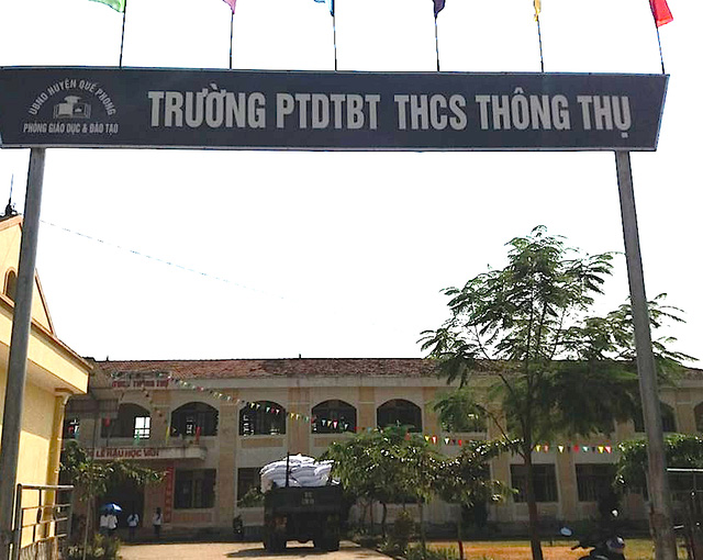 Trường phổ thông dân tộc bán trú (PTDTBT) THCS Thông Thụ - nơi Khang theo học.