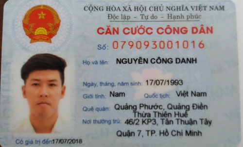 Nghi can Nguyễn C&ocirc;ng Danh