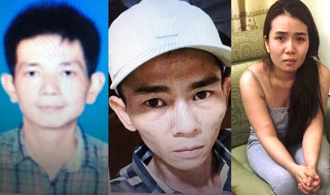 Sắc, Nam, Trinh (từ trái qua) thường thuê khách sạn để bán ma túy. Ảnh: Công an cung cấp.