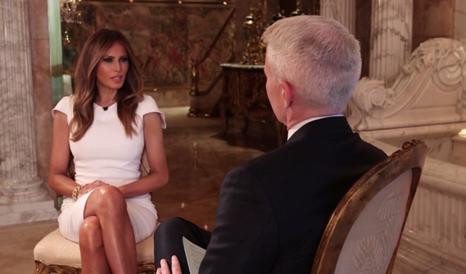 
Bà Melania Trump trong cuộc phỏng vấn với CNN. Ảnh: CNN
