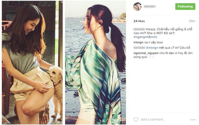 Anh Nam vừa đăng ảnh đính chính cô gái (ảnh phải) không phải Hoa hậu Kỳ Duyên. Ảnh: Instagram