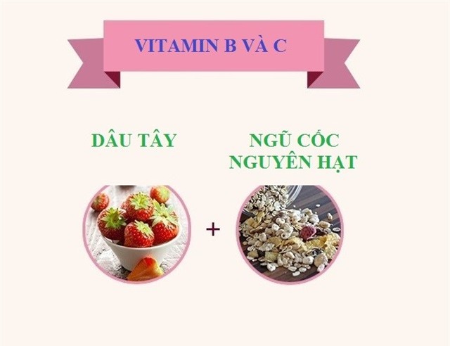 Vitamin B và C được hấp thụ tốt hơn nếu ăn kèm với các loại ngũ cốc nguyên hạt. Bạn có thể thêm sữa chua không béo.