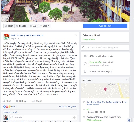 
Trang Facebook Đoàn trường THPT Hoài Đức A có bài viết phân trần về các khoản đóng góp.
