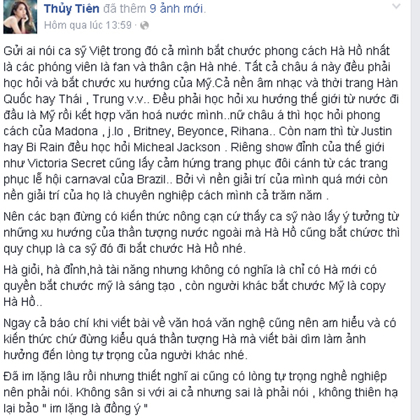 
Thủy Tiên không im lặng khi bị tố nổi tiếng nhờ copy phong cách của Hồ Ngọc Hà.
