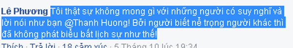 
Lê Phương quyết định đáp trả lại những lời nói thị phi về mối quan hệ của hai người.
