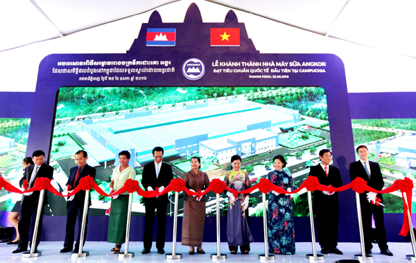 
Vinamilk vừa kh&aacute;nh th&agrave;nh nh&agrave; m&aacute;y sữa Angkor tại Phnom Penh, Campuchia sau 10 năm th&acirc;m nhập v&agrave; t&igrave;m hiểu thị trường n&agrave;y.
