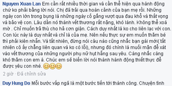 
Xuân Lan có một thái độ khách quan với câu chuyện ồn ào của Mạc Hồng Quân.
