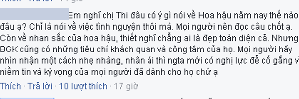 
Một ý kiến khác đã giúp Khánh Thi cắt nghĩa được những suy nghĩ của cô.
