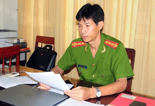 
Đại tá Võ Văn Dương -Trưởng phòng Cảnh sát hình sự, Công an tỉnh Quảng Ngãi. Ảnh: Minh Hoàng.
