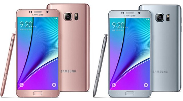 2 màu mới của chiếc Galaxy Note 5. Ảnh: Samsung.