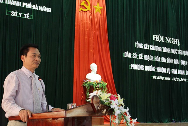 Tiến sĩ Lê Cảnh Nhạc, Phó Tổng cục trưởng Tổng cục DS-KHHGĐ phát biểu tại hội nghị. Ảnh Đức Hoàng