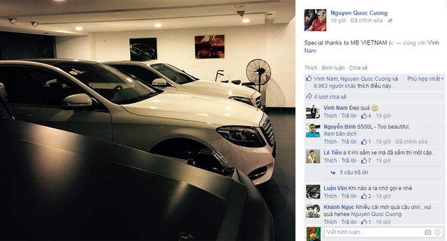 Cường Đô-la đăng ảnh Mercedes S-Class mới. (Ảnh: Chụp màn hình)