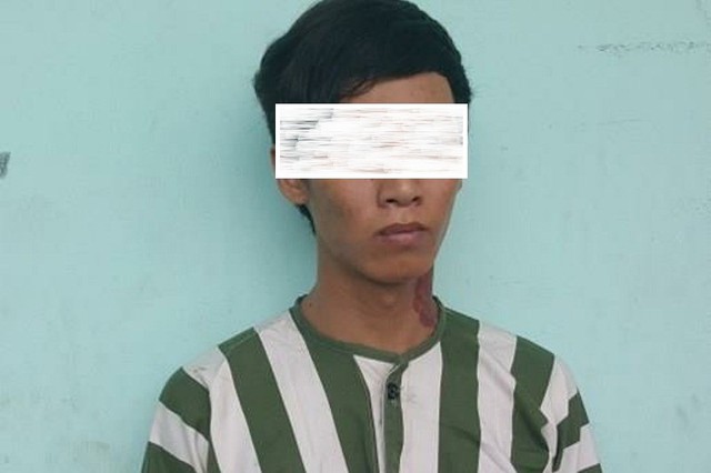 Đối tượng tại cơ quan c&ocirc;ng an.