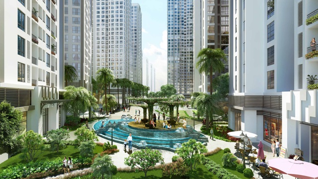 Đài nước tràn giữa tòa Park 5 và Park 6-Park Hill