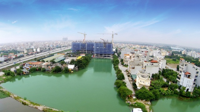 H&igrave;nh ảnh thực tế Hateco nh&igrave;n từ hồ nước