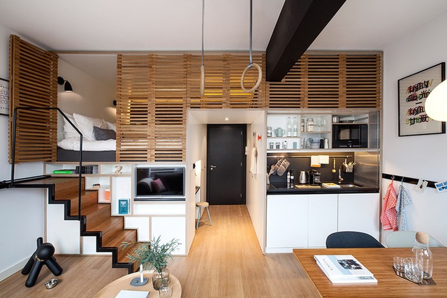 Chuỗi khách sạn Zoku (Hà Lan) mời các kiến trúc sư của Concrete Studio thiết kế một căn hộ khép kín với mục đích cho thuê dài hạn.